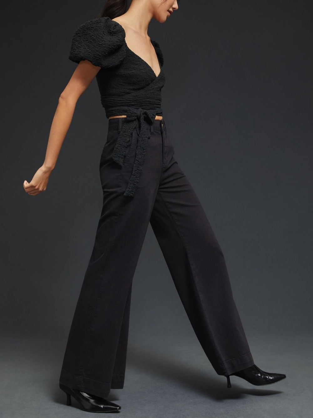 BOGO! Anthropologie Pilcro Wide Leg High Rise Jeans Black Size 25P